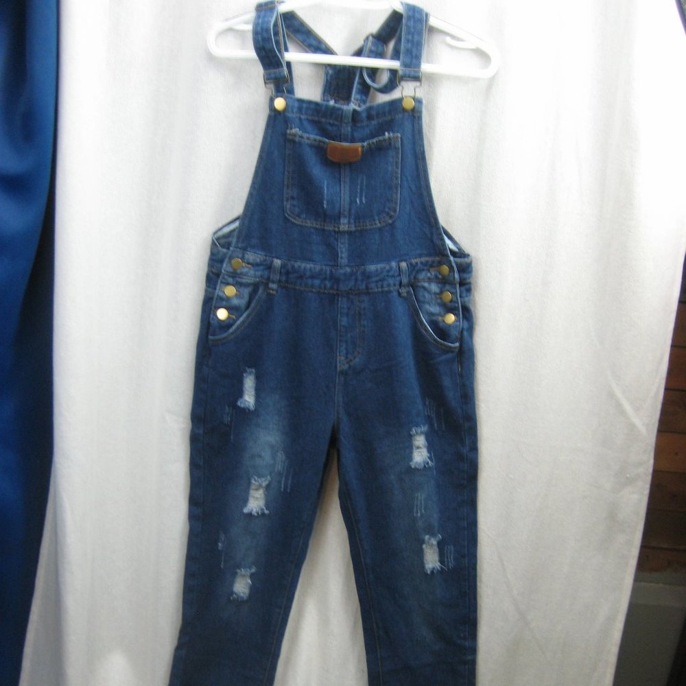 NWT Ava Costume Denim Overalls-Destroyed-SZ Small